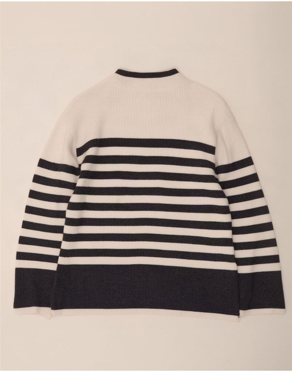 Suéter feminino Marks & Spencer com gola tartaruga Reino Unido 14 médio branco