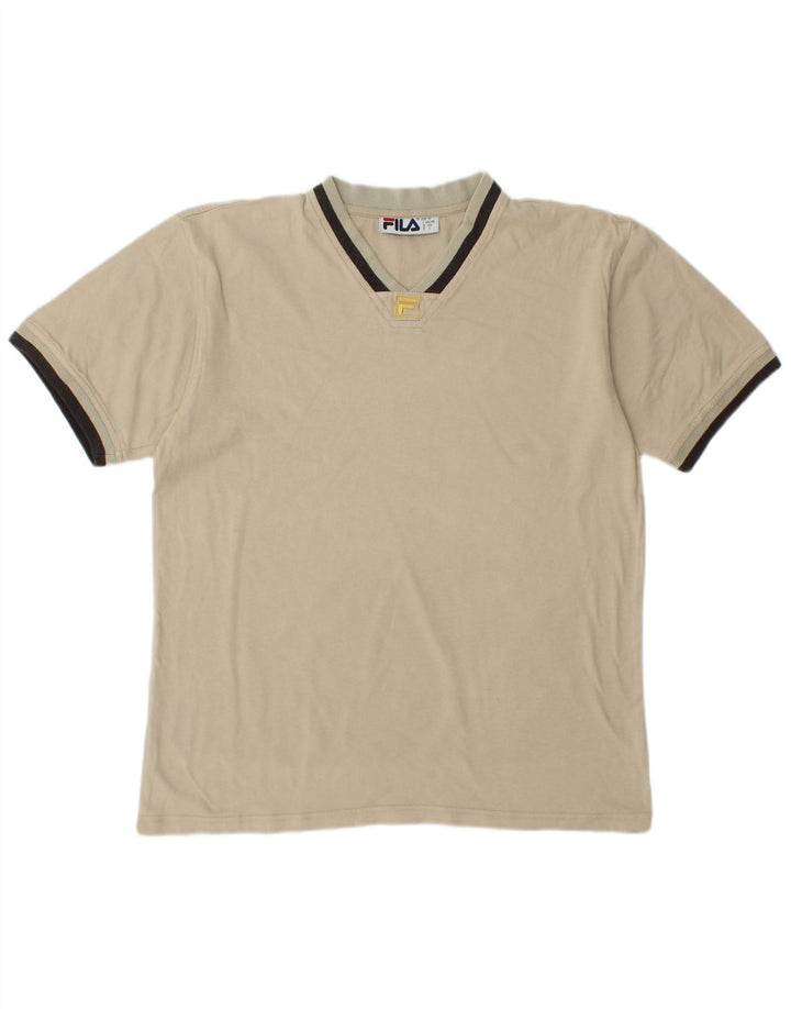 Camiseta masculina FILA Top pequeno algodão bege
