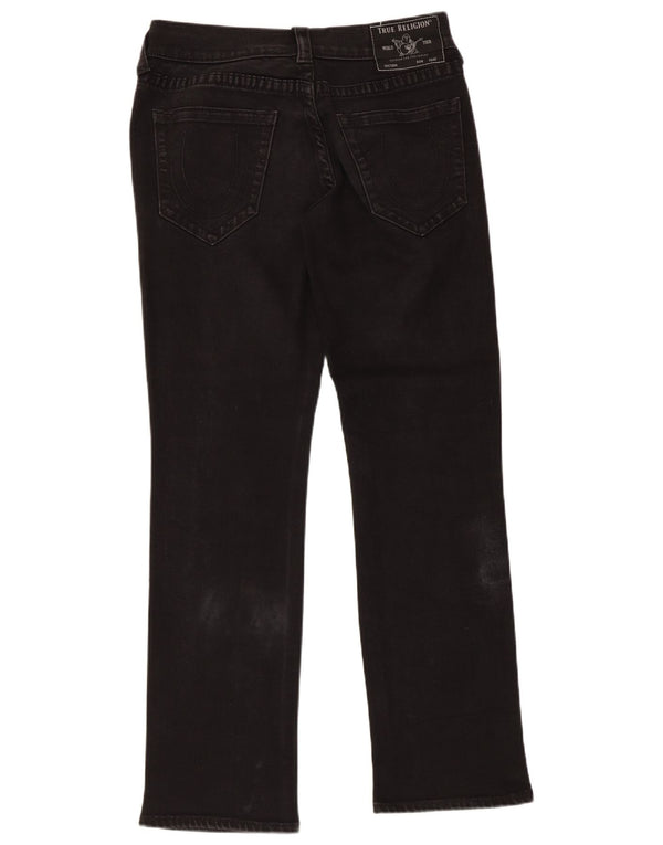 TRUE RELIGION Mens Ricky Relaxado Fit Jeans Reto W29 L30 Algodão Preto