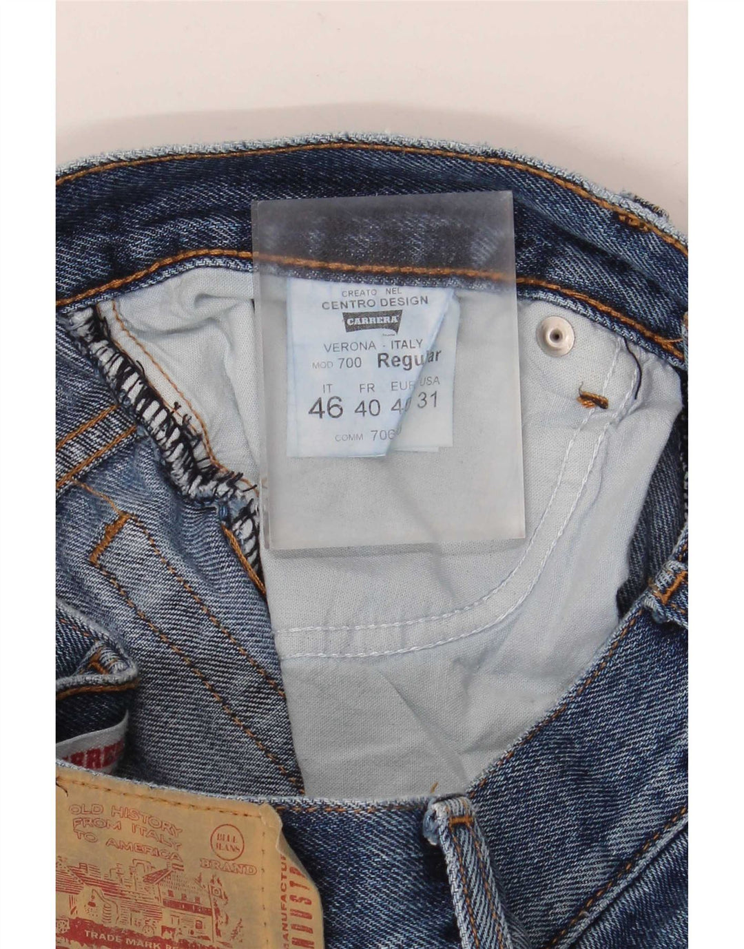 Carrera Mens 700 Regular Fit Straight Jeans W31 L30 Azul Algodão