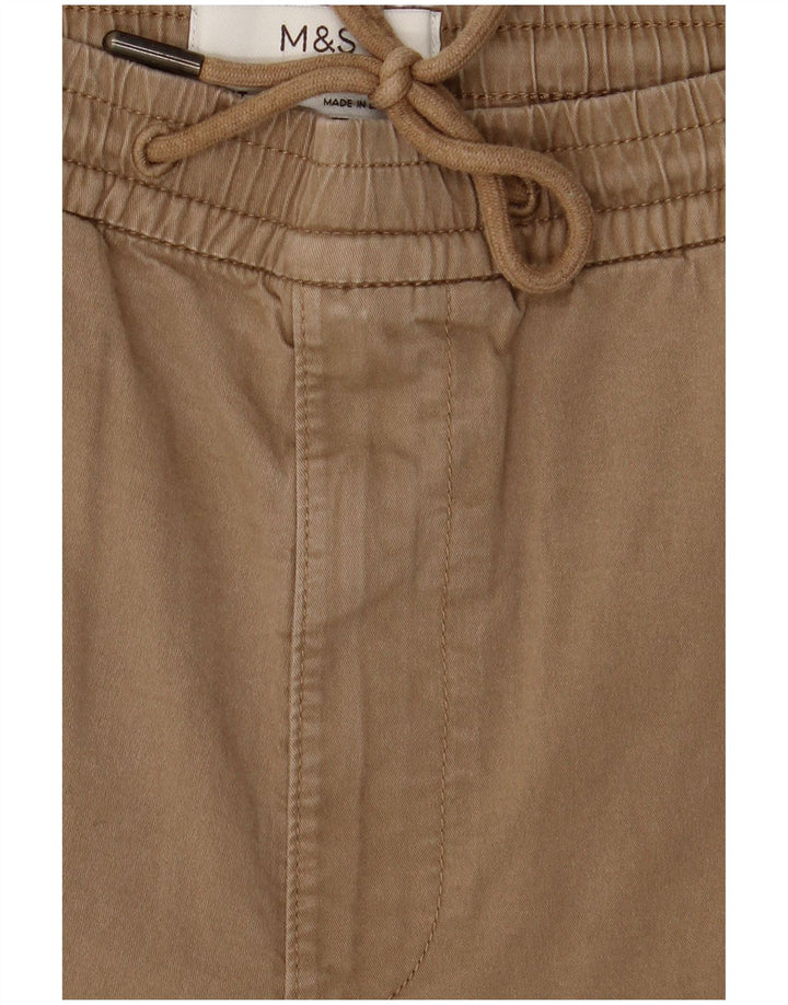 Calça chino masculina Marks & Spencer regular fit reta pequena algodão marrom