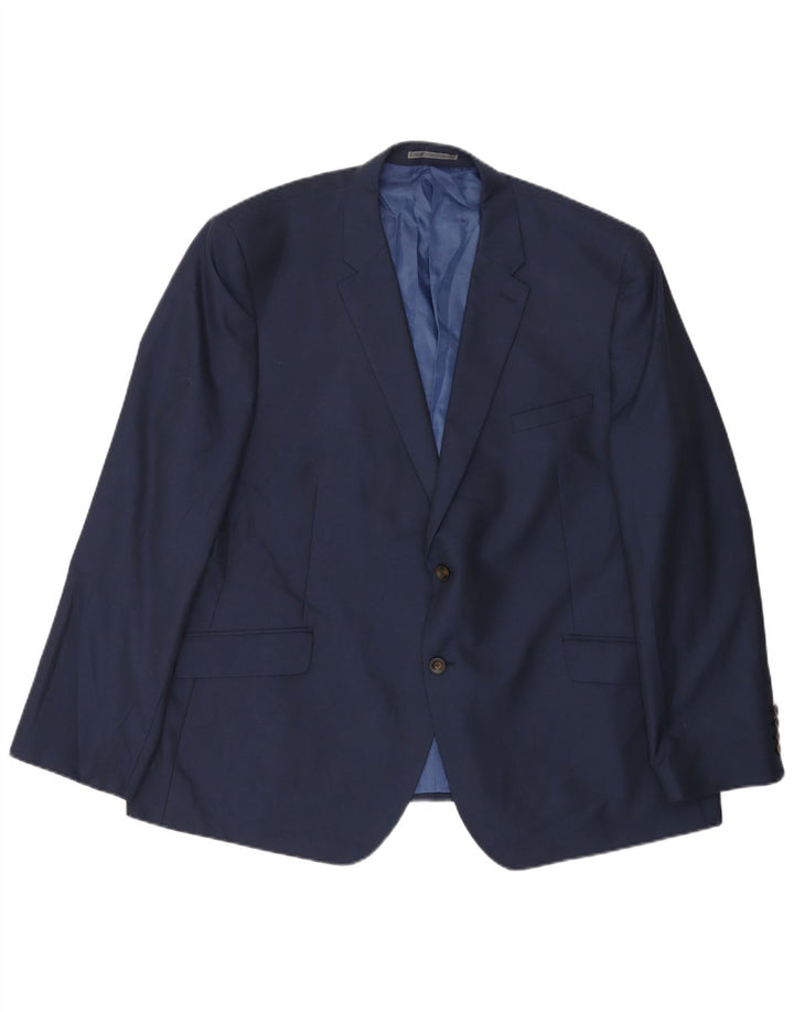 Jaqueta blazer masculina MARKS & SPENCER com 2 botões UK 50 3XL azul marinho poliéster