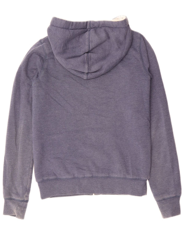 ANIMAL Womens Graphic Zip Hoodie Sweater UK 8 Small Navy Blue