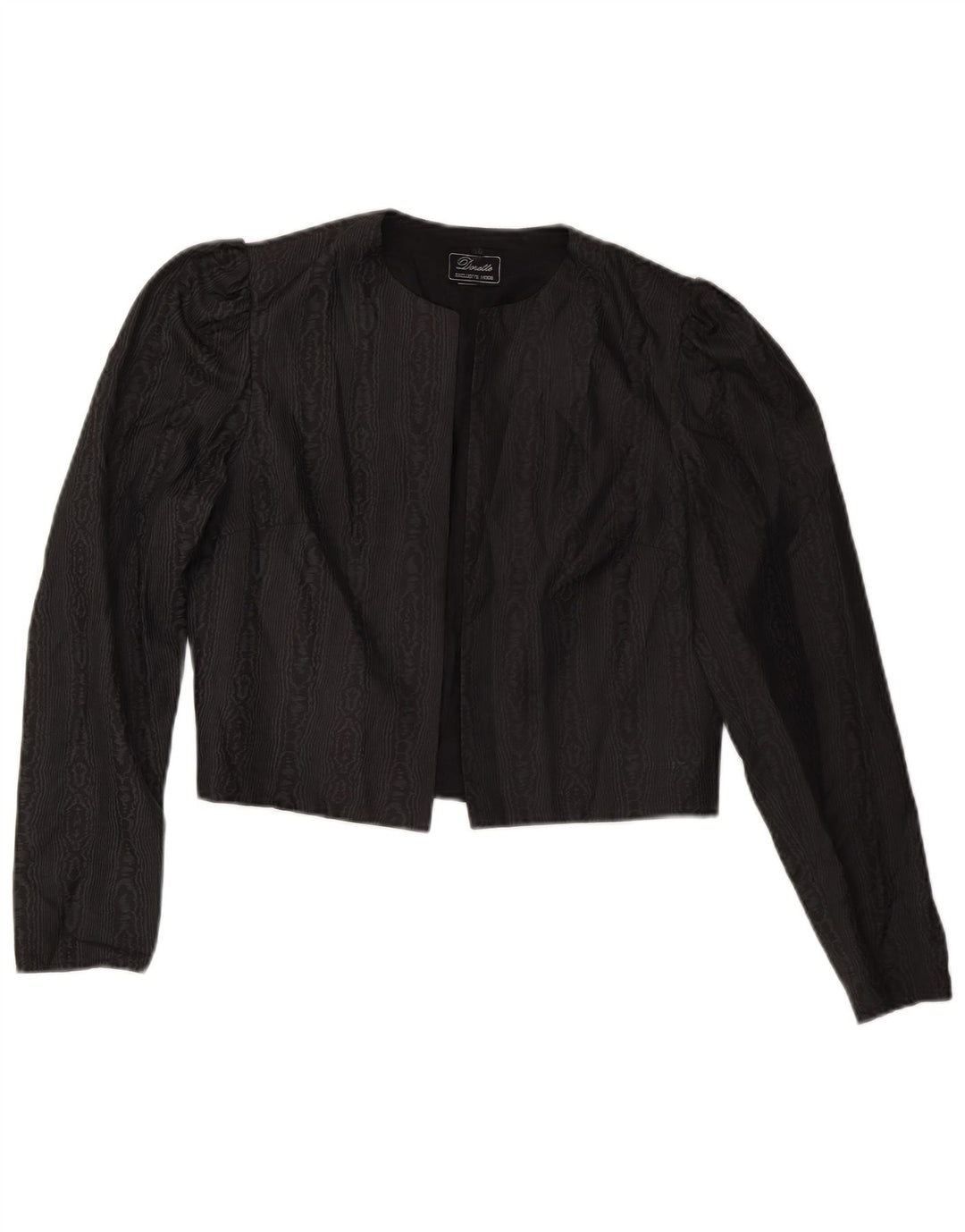Jaqueta feminina DORETTE aberta Bolero EU 40 médio preto estampa animal