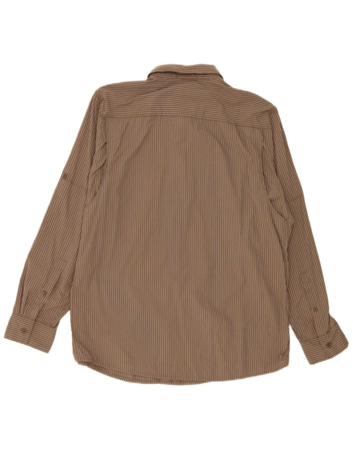 Camisa masculina The North Face grande listra marrom de nylon