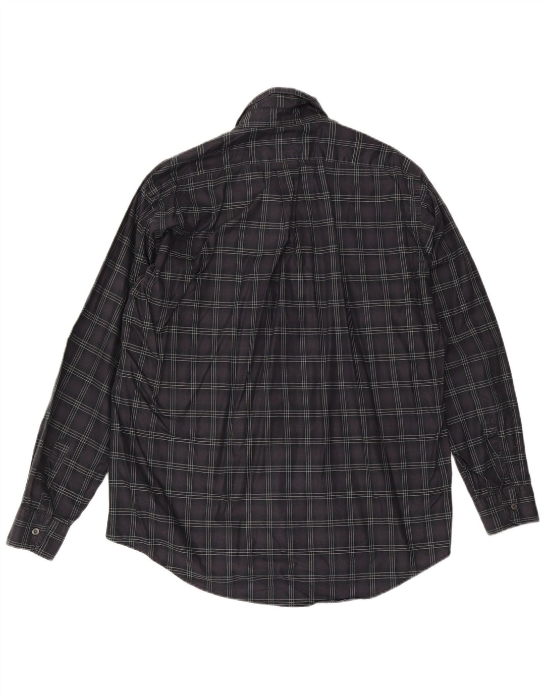 Camisa masculina Trussardi 2XL algodão xadrez cinza