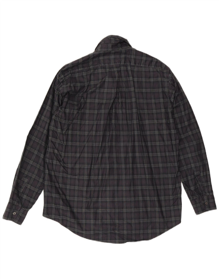 Camisa masculina Trussardi 2XL algodão xadrez cinza