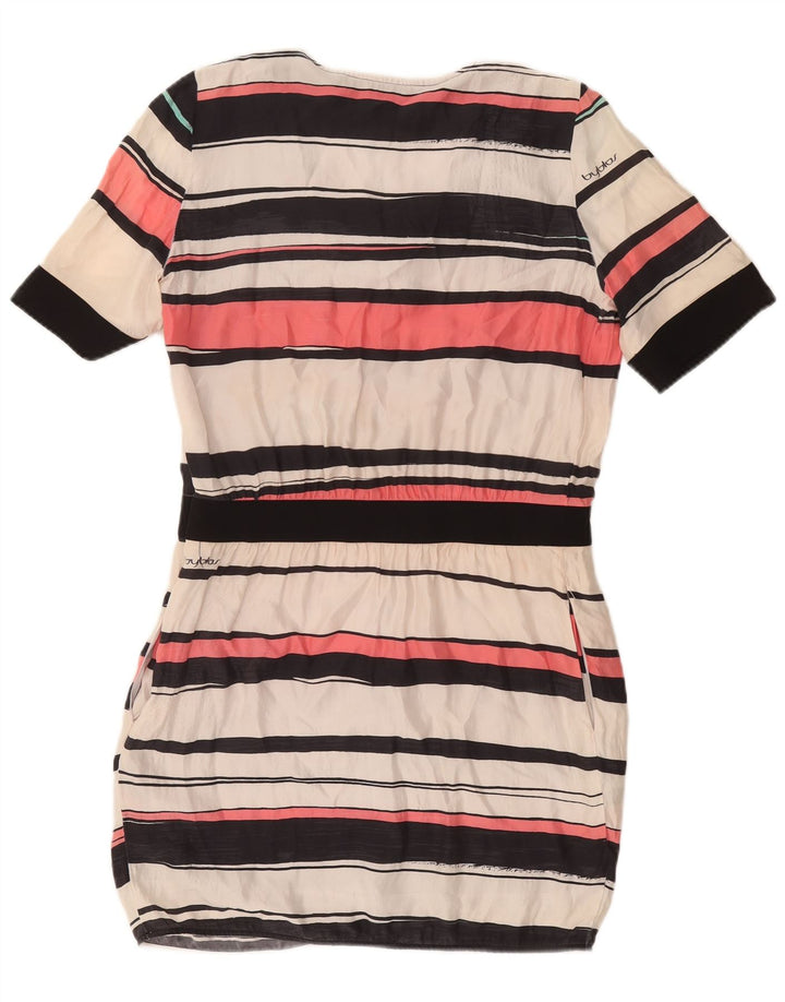 Vestido bainha feminino Byblos IT 40 pequeno seda listrada multicolorida