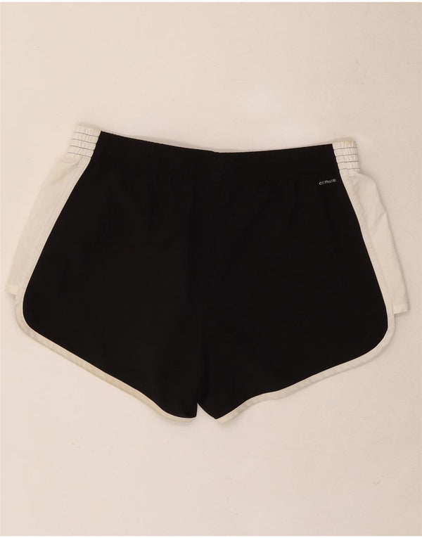 Adidas Womens Climalite Sport Shorts UK 12/14 Médio Preto Colorblock