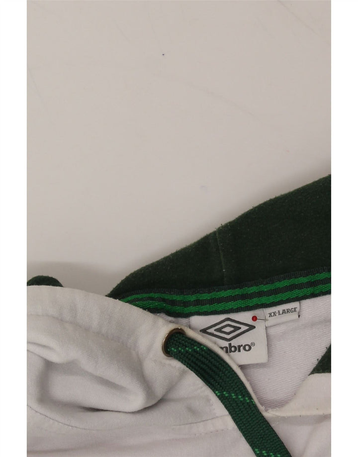 UMBRO Womens Graphic Hoodie Jumper UK 20 2XL White Cotton Vintage Umbro and Second-Hand Umbro from Messina Hembry 