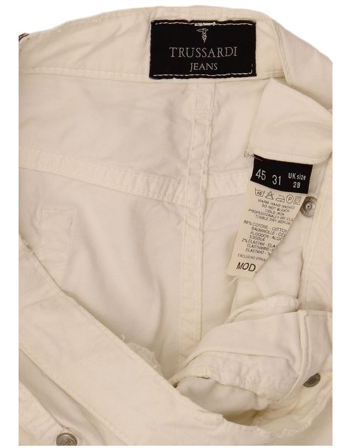 Calça casual feminina TRUSSARDI Bootcut W29 L31 algodão branco