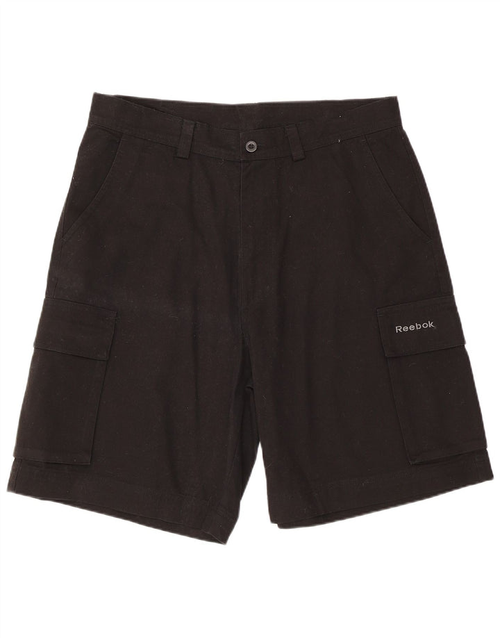 Reebok Mens Cargo Shorts Grande W34 Algodão Preto