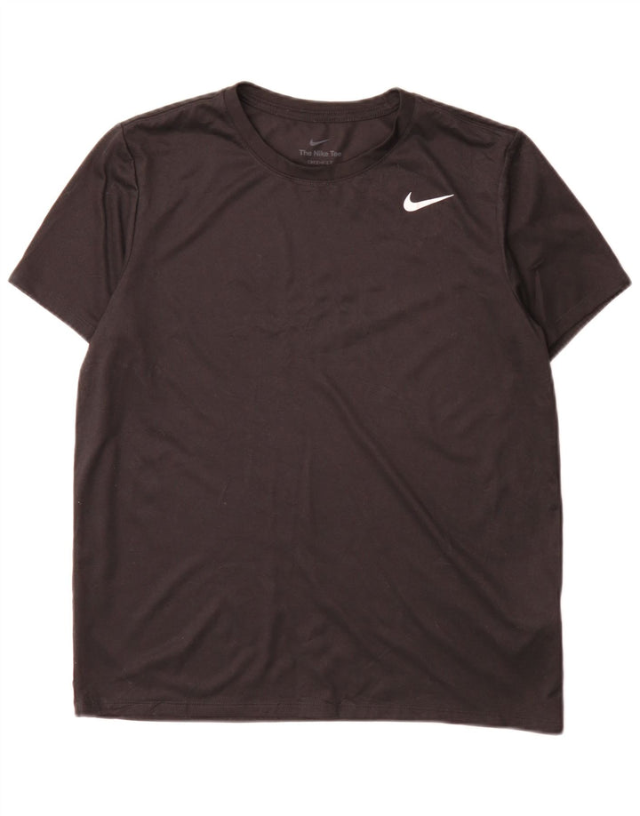 Camiseta feminina Nike Dri Fit Top médio preto poliéster esportivo