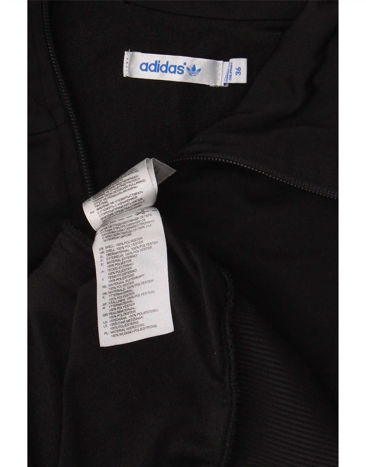 Adidas Womens Graphic Tracksuit Top Jacket EU 36 Pequeno Poliéster Preto