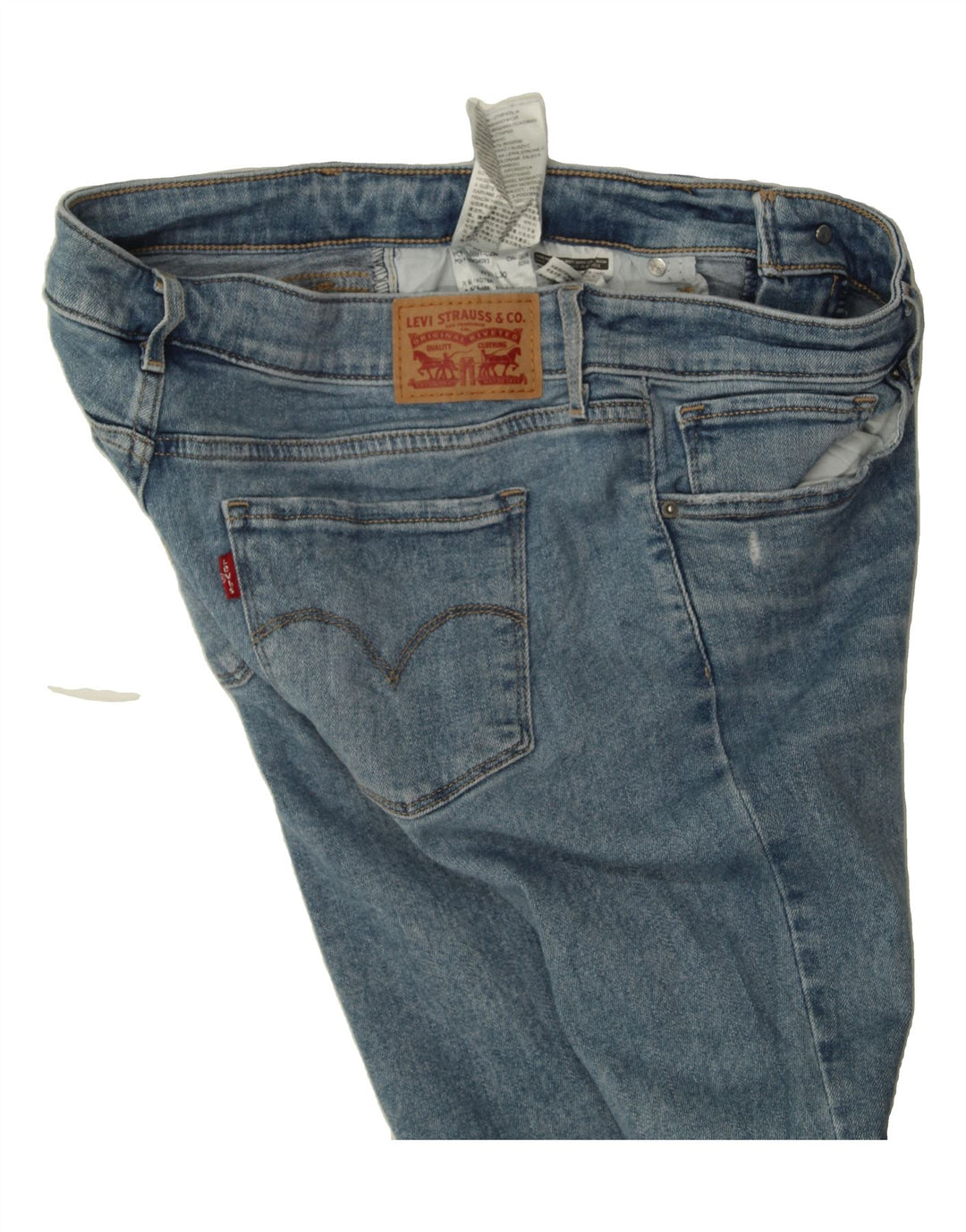 LEVI'S Womens 711 Distressed Skinny Jeans W30 L31 Blue Cotton Vintage Levi's and Second-Hand Levi's from Messina Hembry 