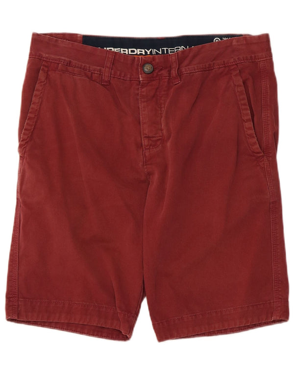 Superdry Mens Chino Shorts Pequeno W32 Marrom Algodão