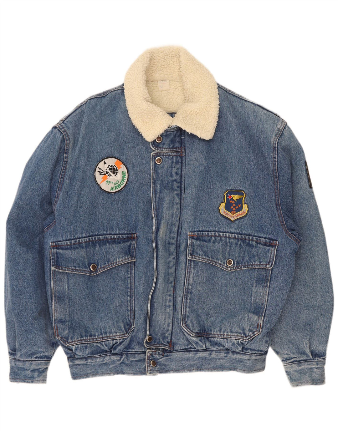 Jaqueta masculina Mash Sherpa Denim Flight Aviator IT 48/50 Azul Médio