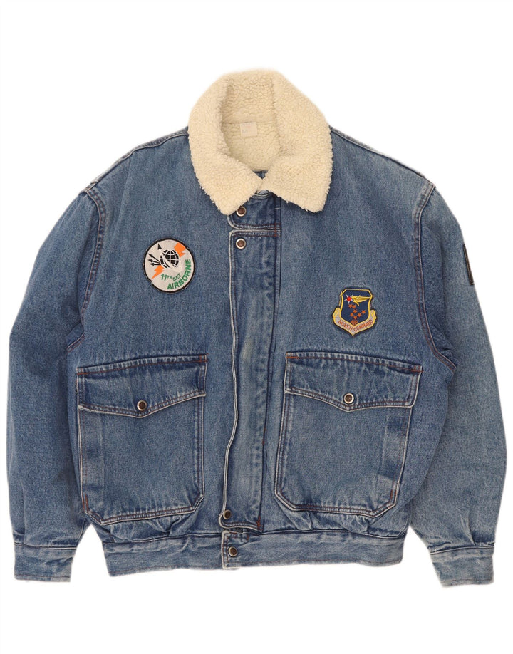 Jaqueta masculina Mash Sherpa Denim Flight Aviator IT 48/50 Azul Médio