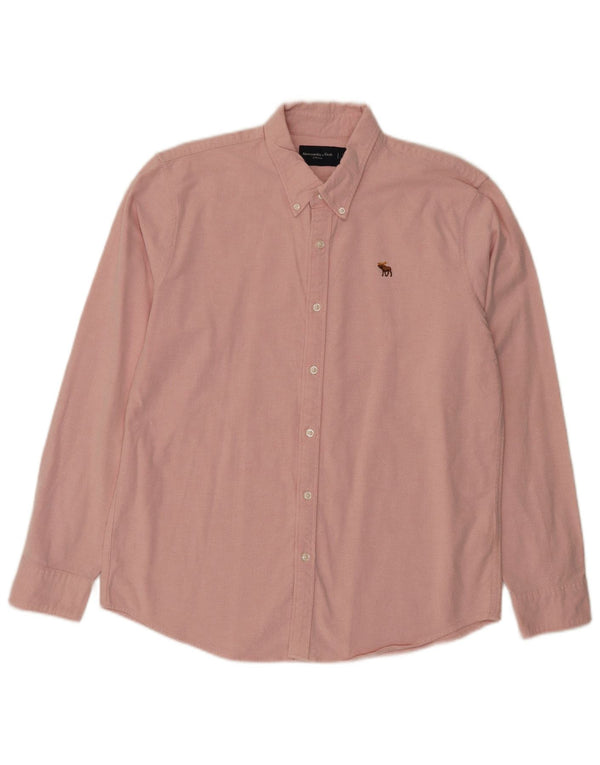 Camisa masculina Abercrombie & Fitch grande algodão rosa