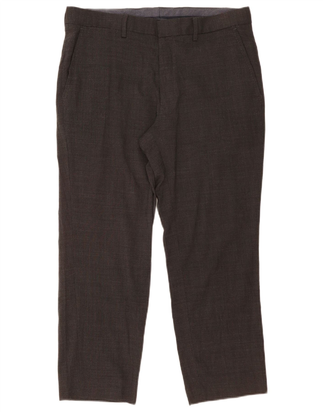 Calça masculina Marks & Spencer corte reto W34 L25 lã cinza