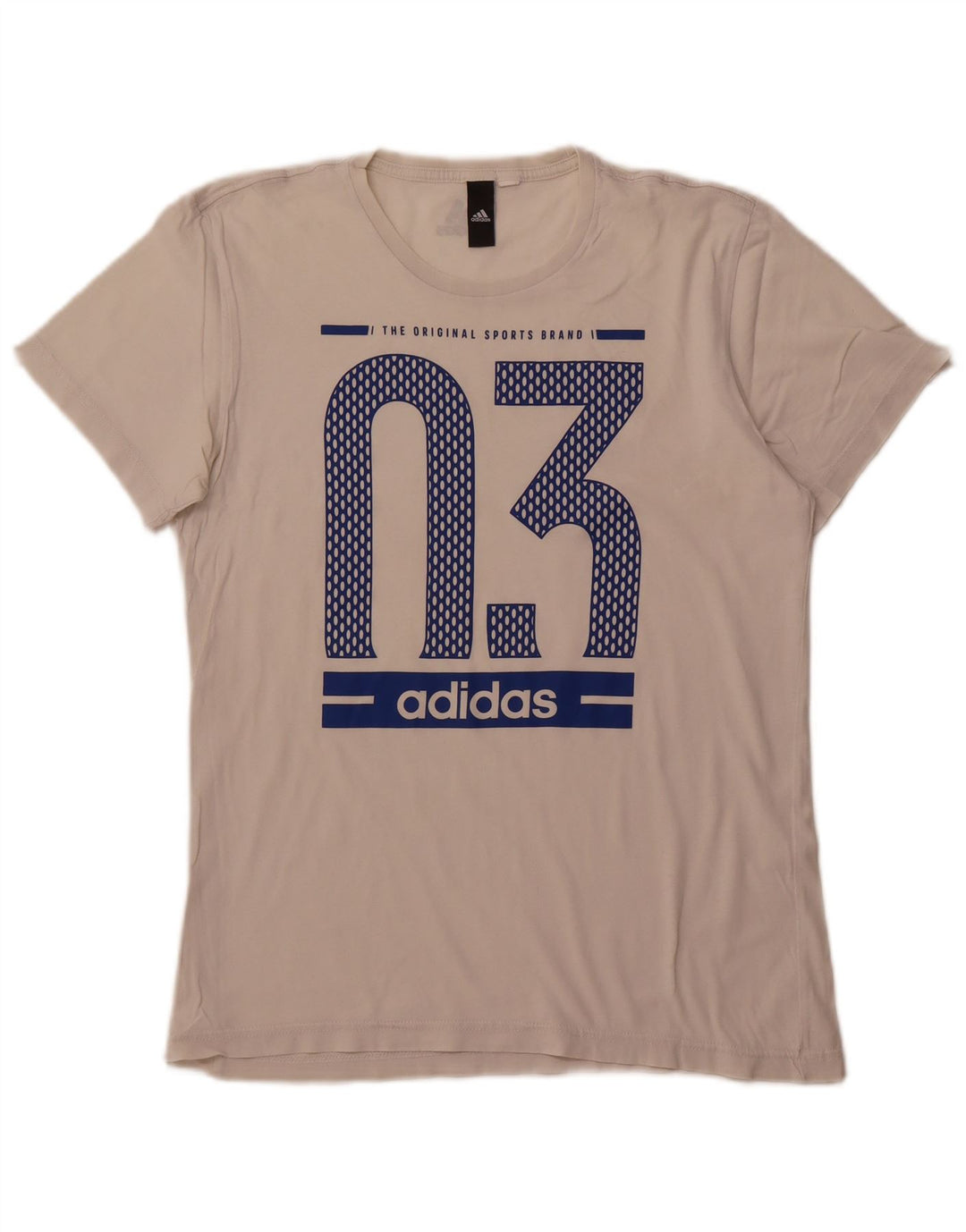 ADIDAS Mens Graphic T-Shirt Top Pequeno Branco