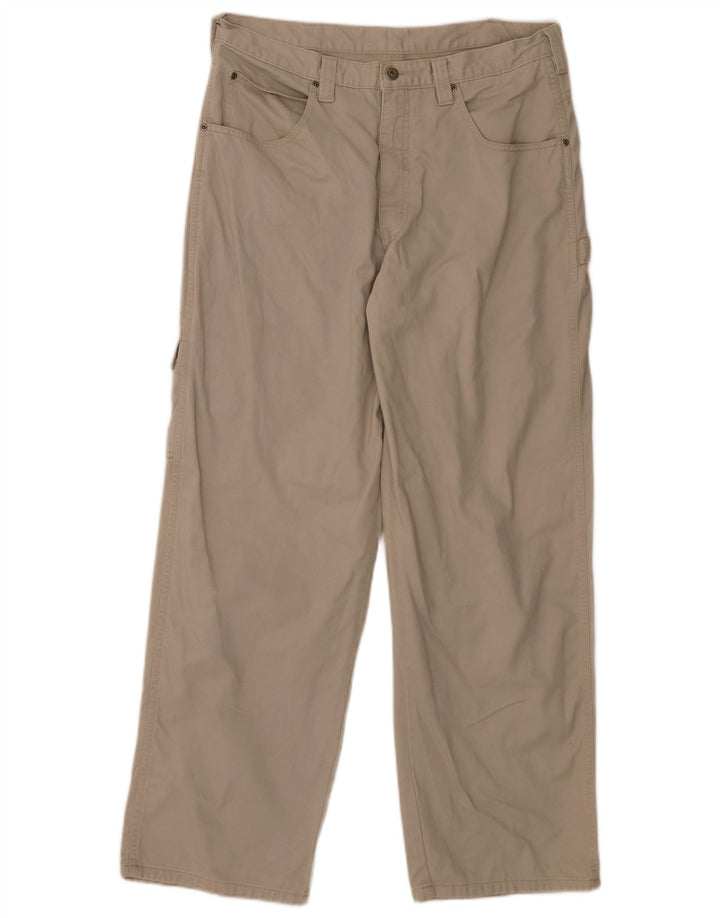 Calça casual reta masculina WRANGLER W34 L32 algodão bege