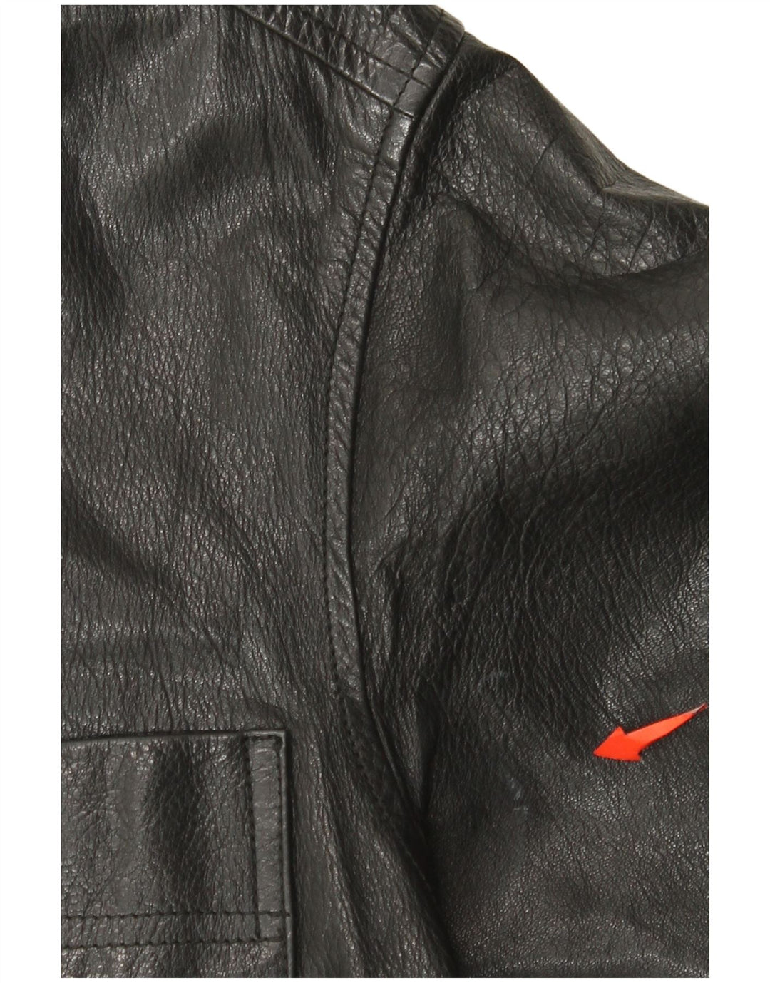 Jaqueta de couro superdimensionada vintage feminina Reino Unido 10 couro preto pequeno