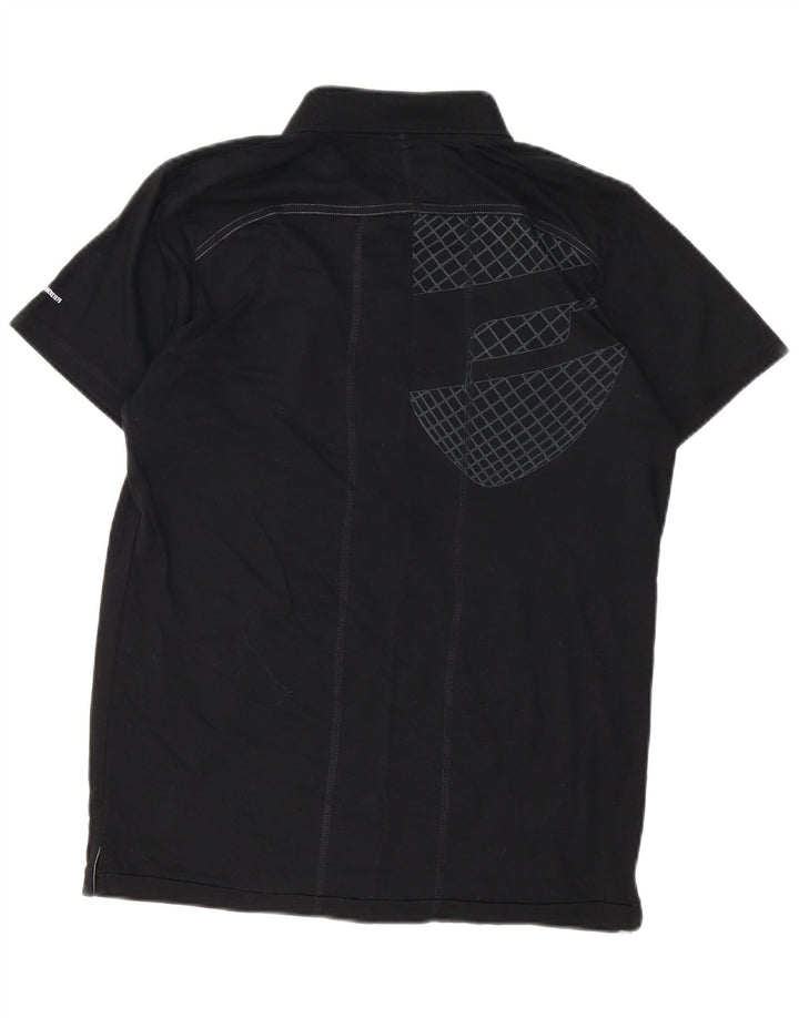 Camisa polo masculina JACK & JONES grande preta geométrica