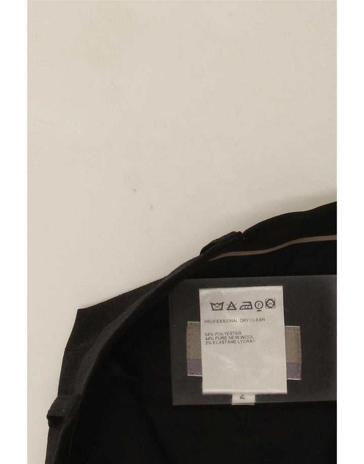 Calça masculina Marks & Spencer sob medida com pregas W36 L31 poliéster cinza