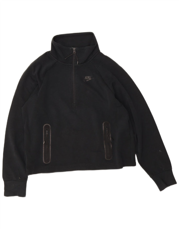 Moletom Nike feminino oversized com zíper e gola alta UK 10 pequeno preto