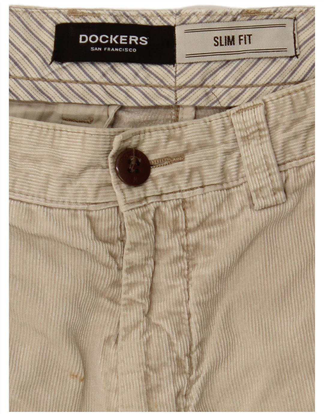 Calça masculina reta de veludo DOCKERS W30 L32 bege