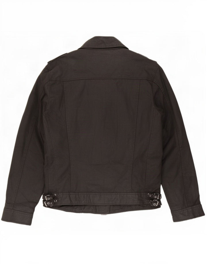 CLOCK HOUSE Jaqueta masculina de motociclista UK 42 XL algodão preto