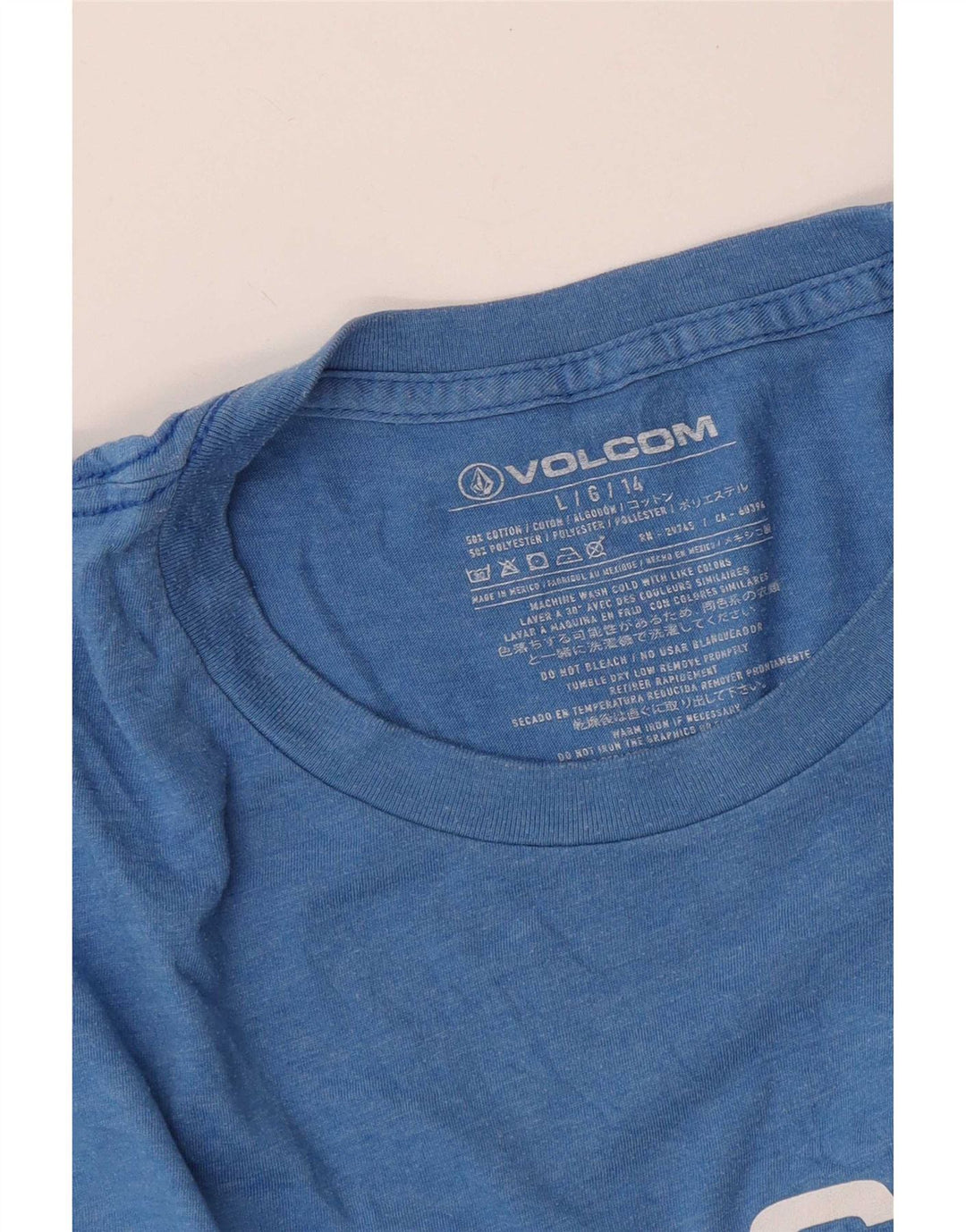 Camiseta masculina gráfica Volcom grande algodão azul