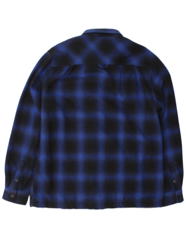 Camisa masculina Superdry Lumberjack Flannel XL azul marinho poliéster xadrez