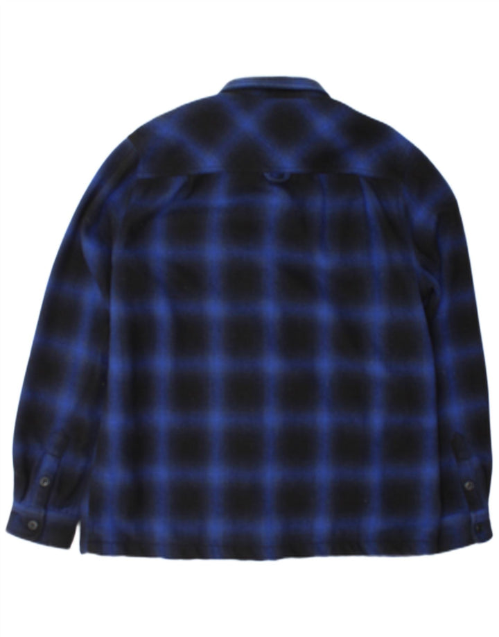 Camisa masculina Superdry Lumberjack Flannel XL azul marinho poliéster xadrez