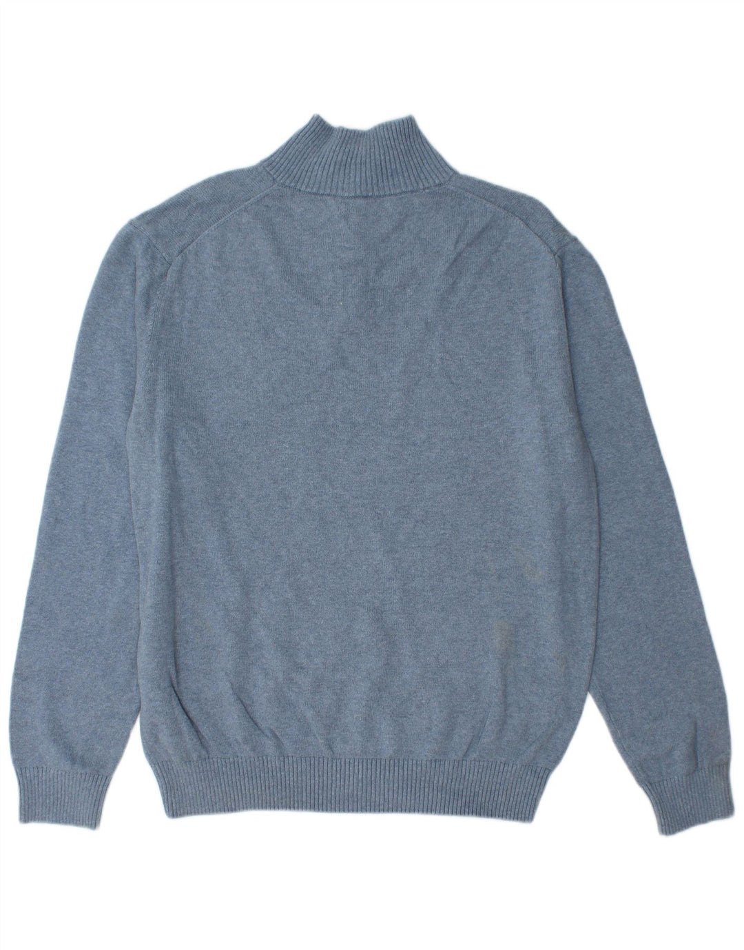 Suéter masculino NAUTICA com zíper e gola grande de algodão azul