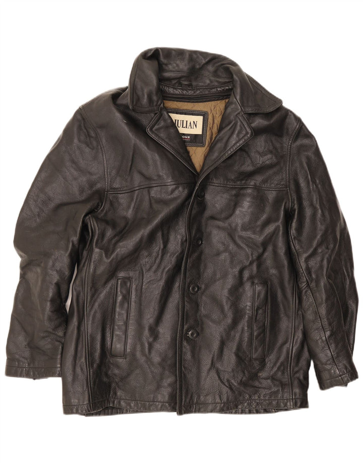Jaqueta corta-vento masculina Wilsons M. Julian de couro Reino Unido 40 grande preta