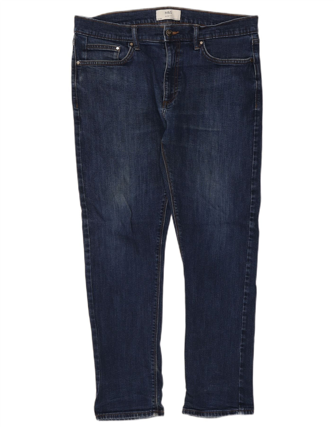 Marks & Spencer Mens Slim Jeans W34 L29 Azul Algodão