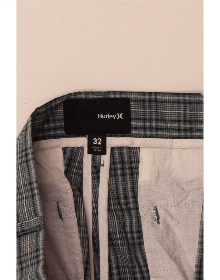 Shorts Chino Masculino Hurley W32 Algodão Xadrez Azul Médio