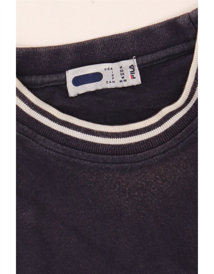 Camiseta gráfica masculina FILA Top IT 50 algodão azul marinho médio