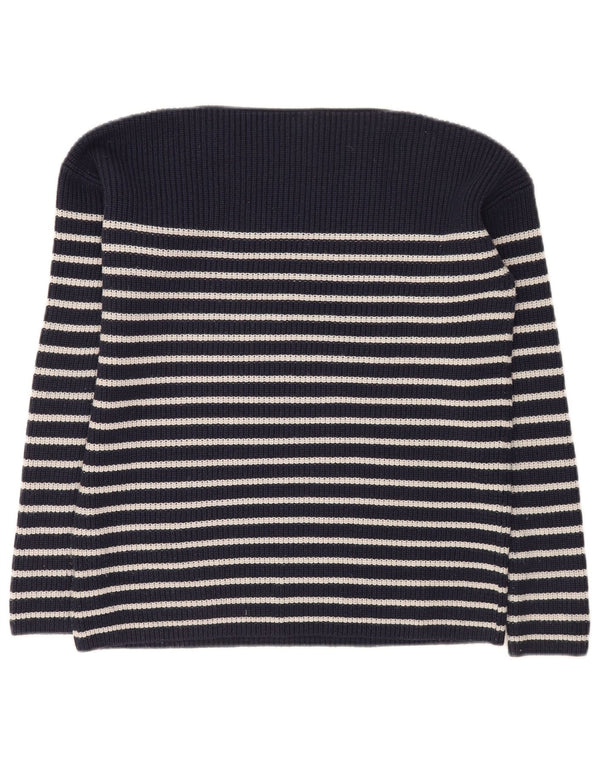 Suéter feminino Gap com gola canoa e listrado azul marinho médio UK 14