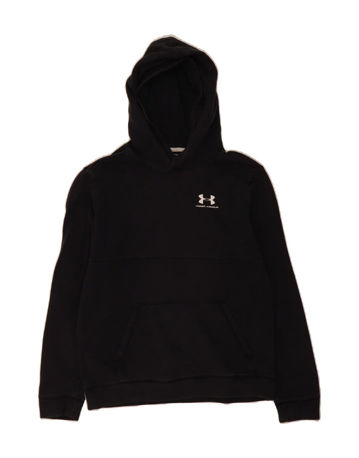 UNDER ARMOUR Boys Hoodie Jumper 13-14 Years XL  Black Cotton Vintage Under Armour and Second-Hand Under Armour from Messina Hembry 
