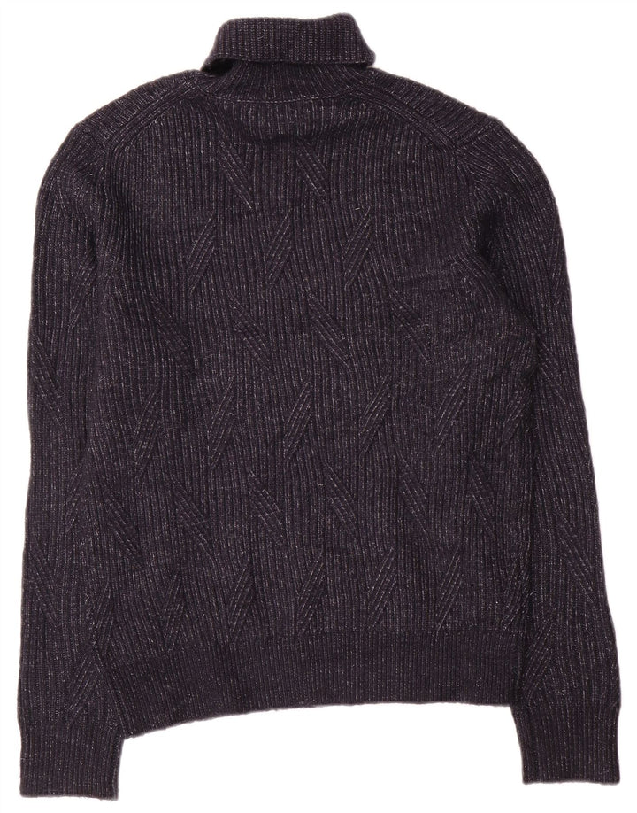 Suéter masculino Marks & Spencer com gola redonda, grande lã azul marinho