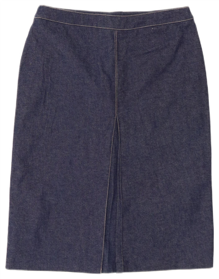 ST. BERNARD Saia jeans feminina de cintura alta UK 12 Médio W26 Azul marinho