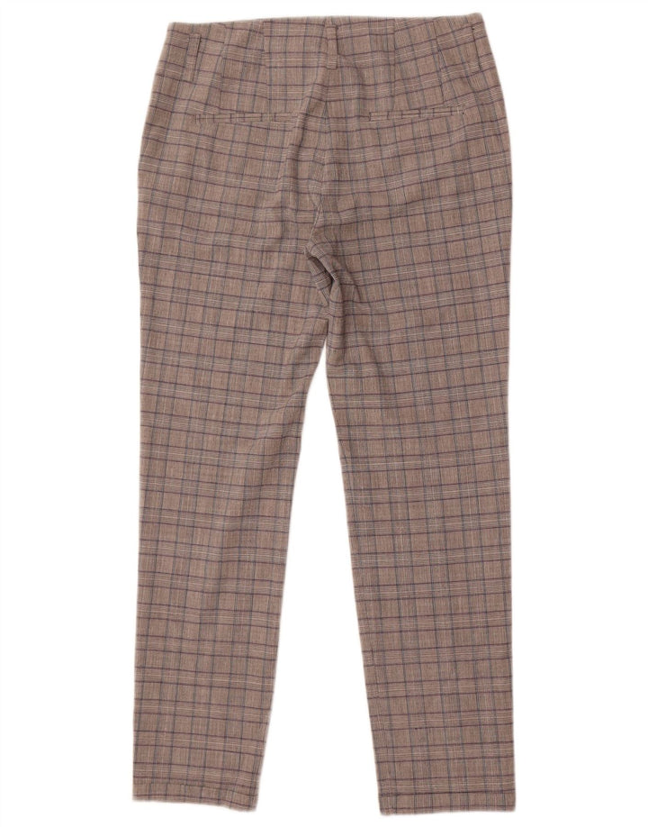 Zara Calça Chino Feminina Slim Pequena W26 L27 Cinza Xadrez