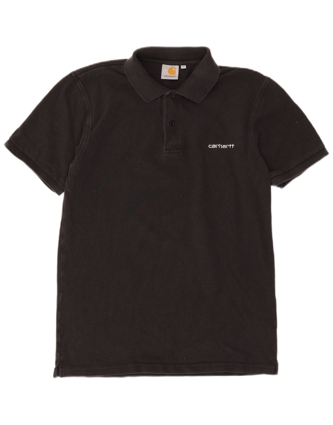 Camisa polo masculina Carhartt pequena de algodão preto