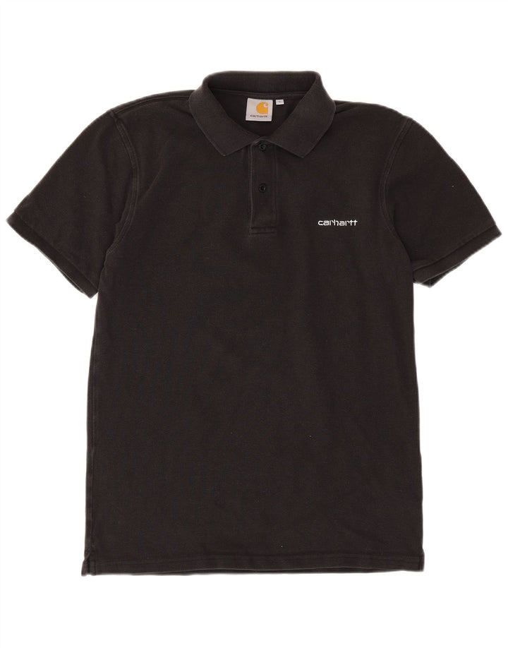Camisa polo masculina Carhartt pequena de algodão preto
