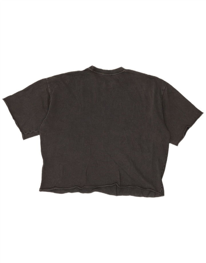 Camiseta feminina grande Zara UK 10 algodão cinza pequeno