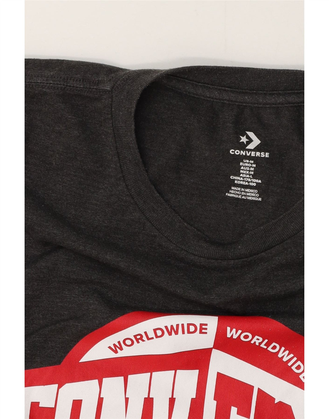 Camiseta gráfica masculina CONVERSE cinza médio