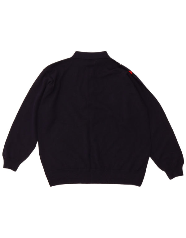 Suéter masculino PRINGLE com gola polo médio azul marinho Argyle/Diamante